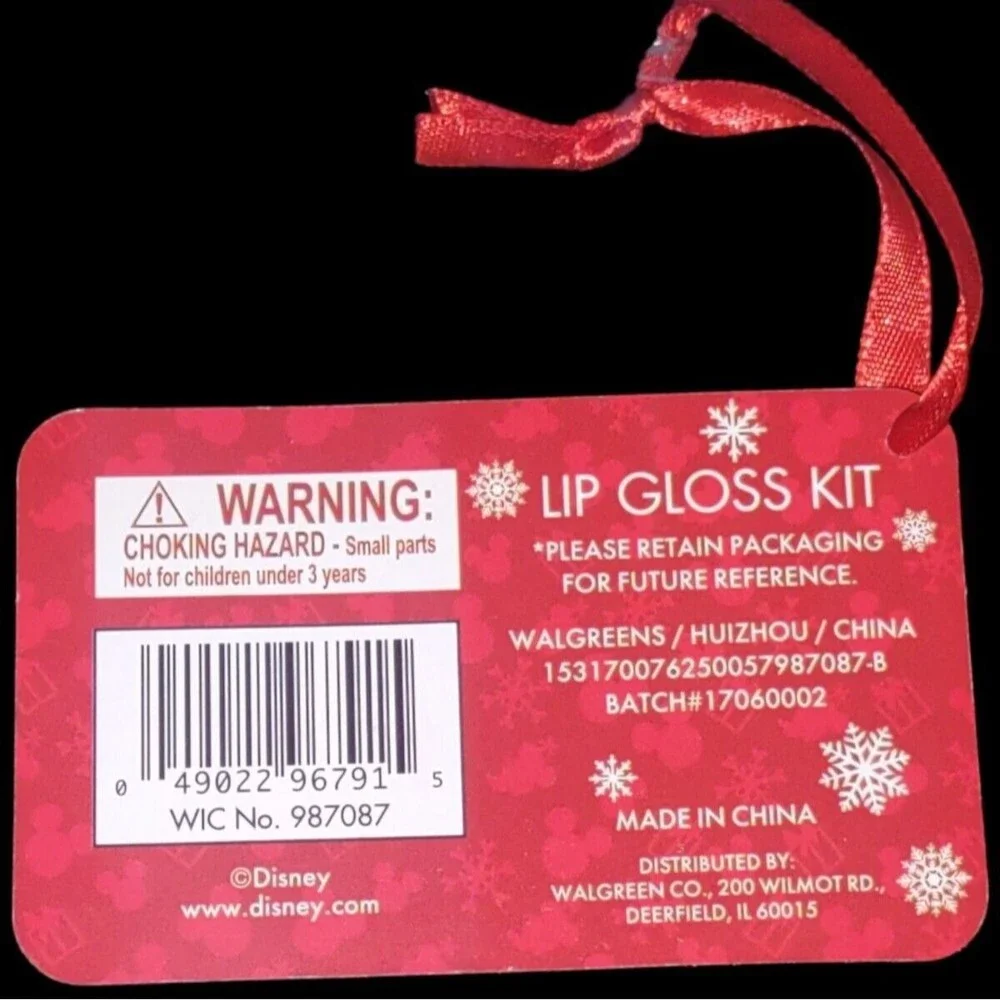 Disney Mickey & Minnie Lip Gloss Kit 1 Bracelet & 2 Rings